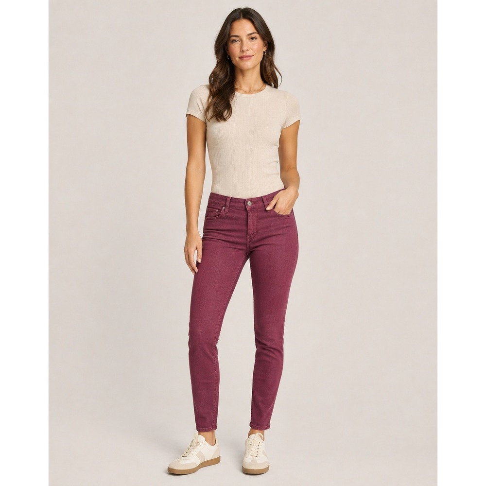 PAIGE Verdugo Ankle Jeans Women 29 Burgundy Skinny Mid Rise Stretch USA Made